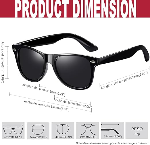 KANASTAL Lunettes de Soleil Polarisées Homme et Femme Rétro Mode Lunette de Soleil Rectangulaire Vintage Classique Protection 100%